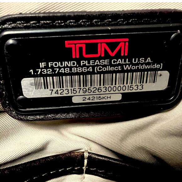 HTF 2009 Tumi Townhouse Sloane Briefcase Khaki/Leather $795 Retail - Picture 10 of 13